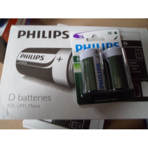 12x 2 batterijen philips D (R20)