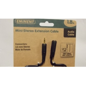 Mini-Stereo extension kabel, 1.8 meter, draaibaar, 18 stuks