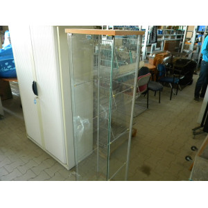 Vitrinekast, 3 glasplaten, 43x37x164 cm, 