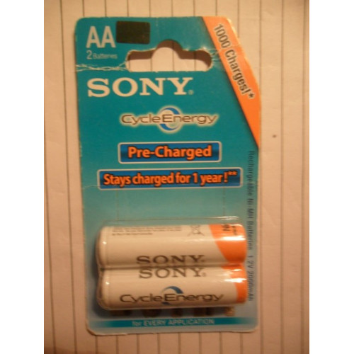 Set a 2 Stuks Sony Oplaadbare Penlites AA Batterijen