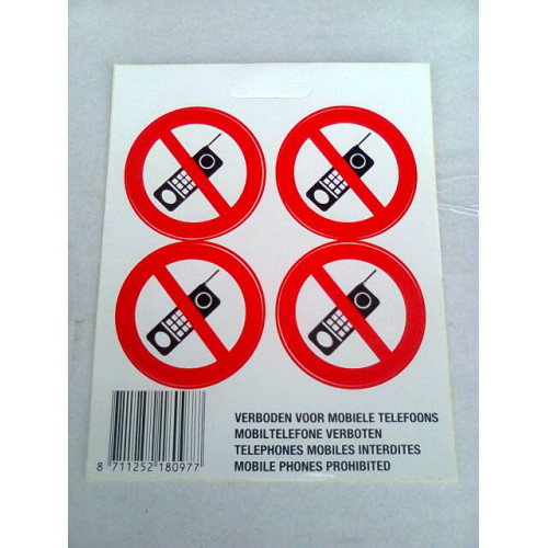 Stickers telefoon verbod 50x