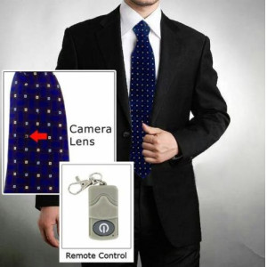 Verborgen spy camera in stropdas