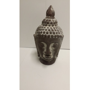 boeddha hoofd grijszwart kleur 1 stuks 28 cm