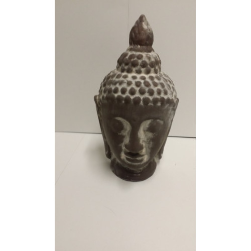boeddha hoofd grijszwart kleur 1 stuks 28 cm