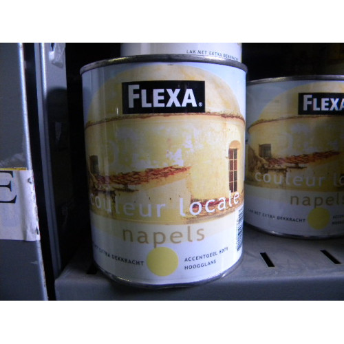 Flexa Hoogglans, 10 blikken a 750 ml, Kleur Accentgeel 6071
