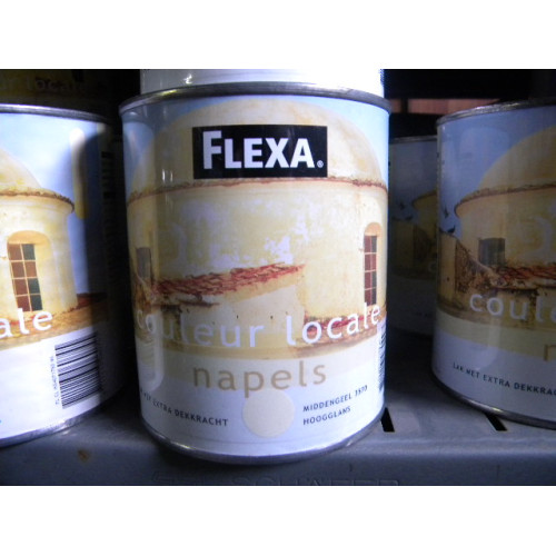 Flexa Hoogglans, 3 blikken a 750 ml, Kleur Middengeel 3570