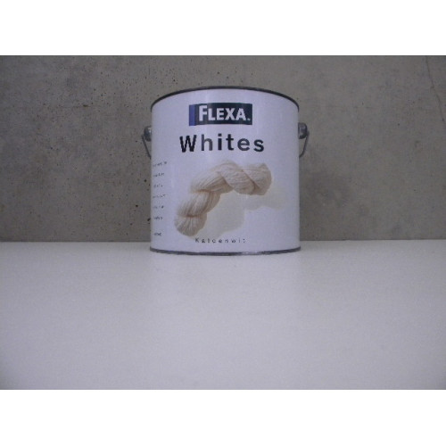 Flexa Whites Muurverf, 2 blikken a 2500 ml, Kleur Katoenwit