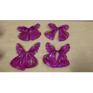 Roze glitter vlinder, met plakstrip, 432 stuks