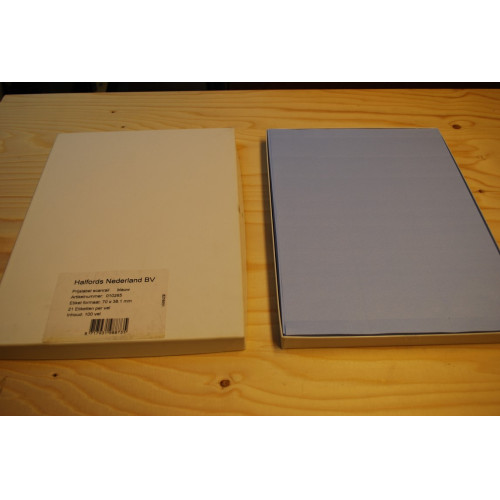 Prijslabel blauw, 70x38.1 mm, 21 etiketten per vel, 100 etiketten per doos, 2x
