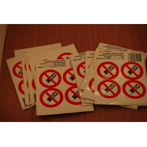 Stickers telefoon verbod minimaal 40x a 4 stuks.
