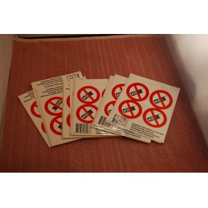 Stickers met verboden te bellen, 4 stickers op 1 vel. ca.25x