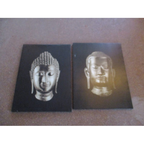 Wandafbeelding Boeddha, 2 stuks