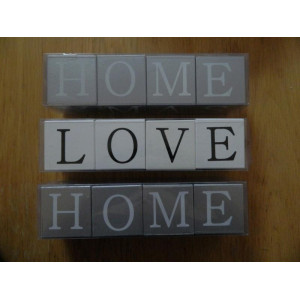 4 x Deco Blokken Home - Love