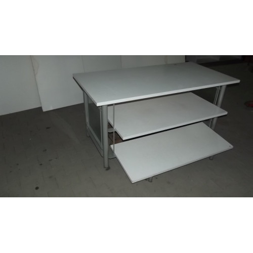 Winkel presentatietafel, met 3 etages, 160x80/100/146x76cm