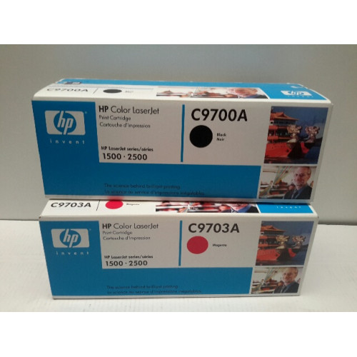 HP Cartridge C9700A Black en C9703A Magenta : Zie foto