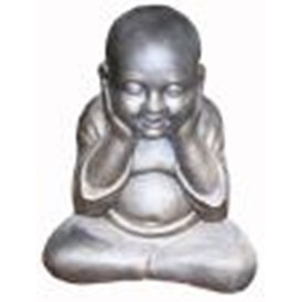 Boeddha denk 50 cm terra cotta 2 stuks