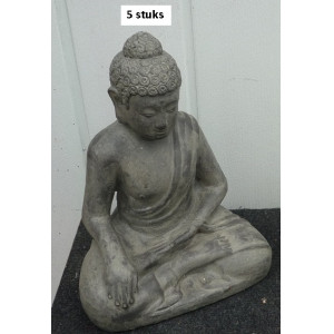 Boeddha 33 cm terra cotta  5 stuks grijs