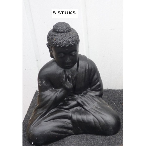 Boeddha 33 cm terra cotta  5 stuks zwart
