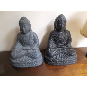 Boeddha 25 cm beton 6 stuks grijs + 6 stuks zwart