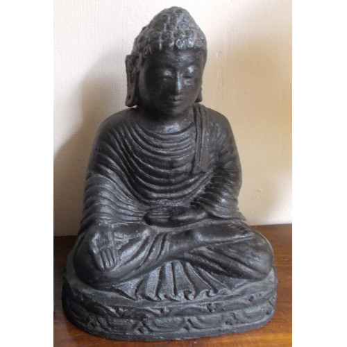 Boeddha 25 cm beton 6 stuks zwart