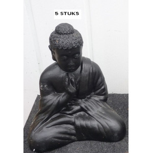 Buddha 33 cm terra cotta  5 stuks zwart
