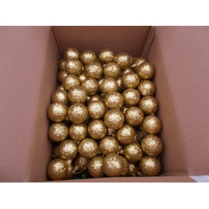 Kerstballen goud opgelegd 5 cm 100 stuks