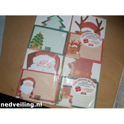 20 pakjes met envelop kerst en 6 etiketten 
