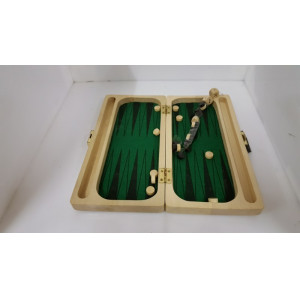 Backgammon in houten kistje 1 stuks