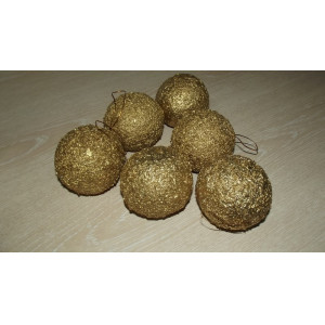 Goudkleurige kerstballen met hanger, 60 stuks