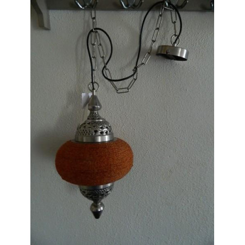 Hanglamp Soraya Nikkel/Orange 49 x 25 cm met kraaltjes Wvp 148.00