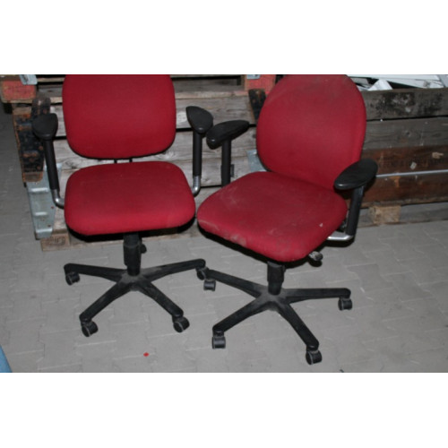 Rode bureau stoelen 2 stuks 