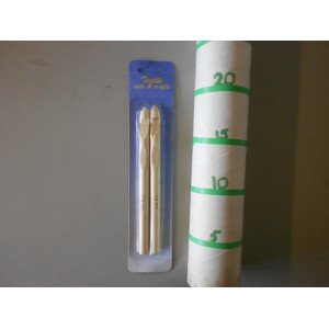 15 paar bamboe haaknaalden 12 mm