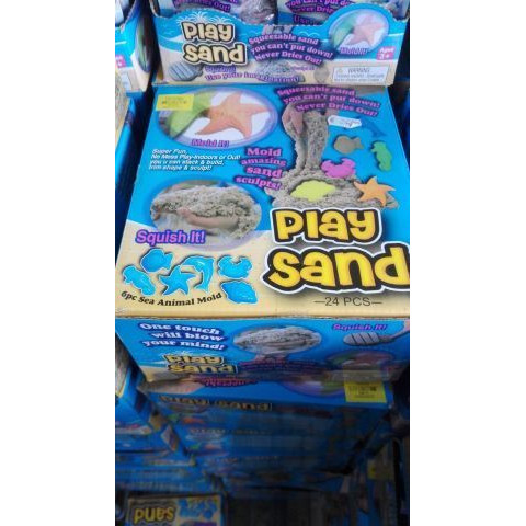 Magic sand met vormpje 5x display met 24 zakjes