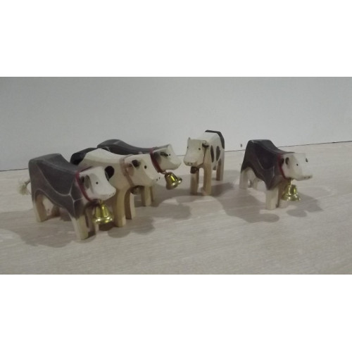 Houten koeien, 25 stuks, 6x9cm