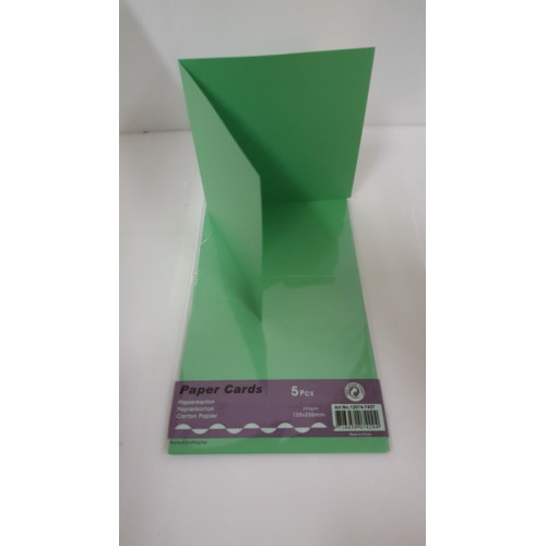 Paper card set a 5 stuks Groen (7437)  10 sets