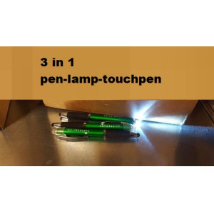 Partij 3 in 1 pen   Balpen-touchscreen-lampje 10 stuks