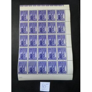 Belgische postzegel vel 25 zegels 65c + 75c ongestempeld