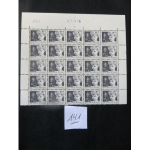 Belgische postzegel 80c + 20c vel 25 zegels 1954 ongestempeld