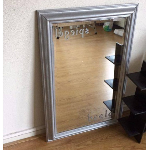 Grote spiegel met zilverkleurige lijst