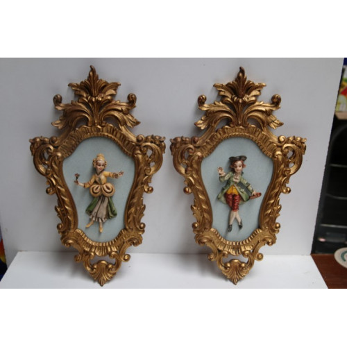 2 x gouden Baroklijst Made in Italie 35 cm