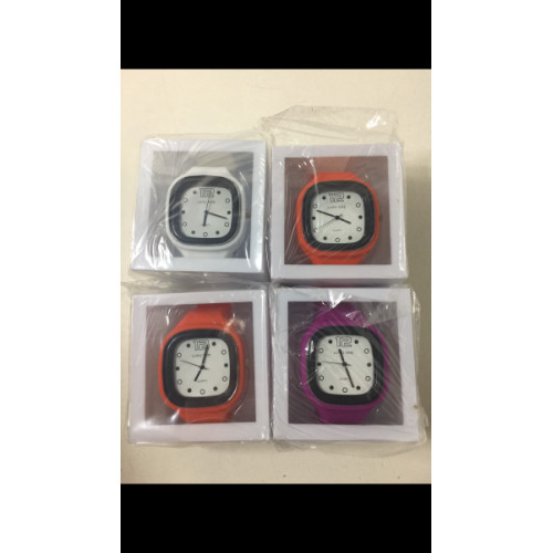 4x horloges, merk Longtime, kleuren wit oranje paars, exclusief batterij.