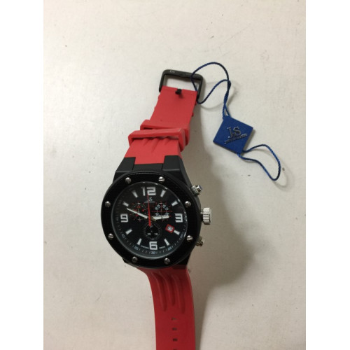 Horloge, merk Joshua&Sons, kleur zwart met rood.