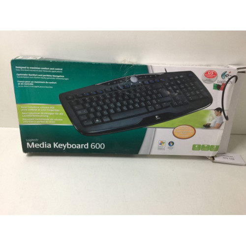 Toetsenbord, merk Logitech, type Media keyboard 600, kleur zwart.