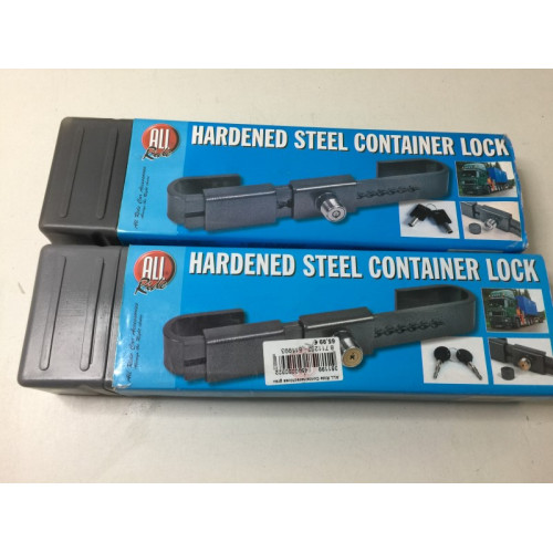 2x hardened steel container lock, merk All Ride.