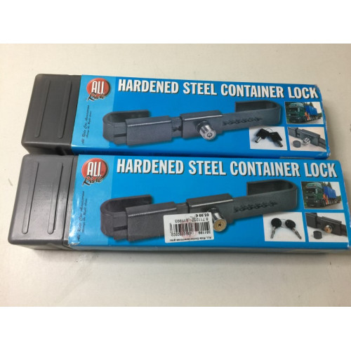 2x hardened steel container lock, merk All Ride.