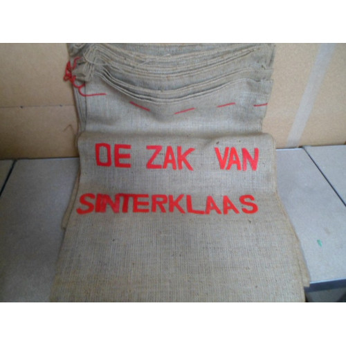 20x Grote Jute zak met tekst De zak van Sinterklaas