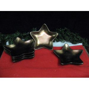 Brons kleurig aardewerk ster schaaltje 20 cm. 5 stuks
