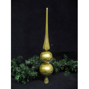 Onbreekbare kerstboom piek goud glitter, 4 stuks.