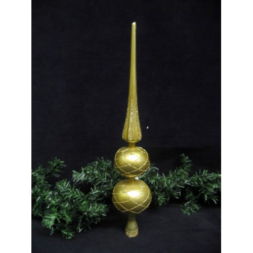 Onbreekbare kerstboom piek goud glitter, 4 stuks.