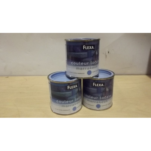 FLEXA hoogglanslak, blauw 4095, 0,25 liter, 9 blikjes